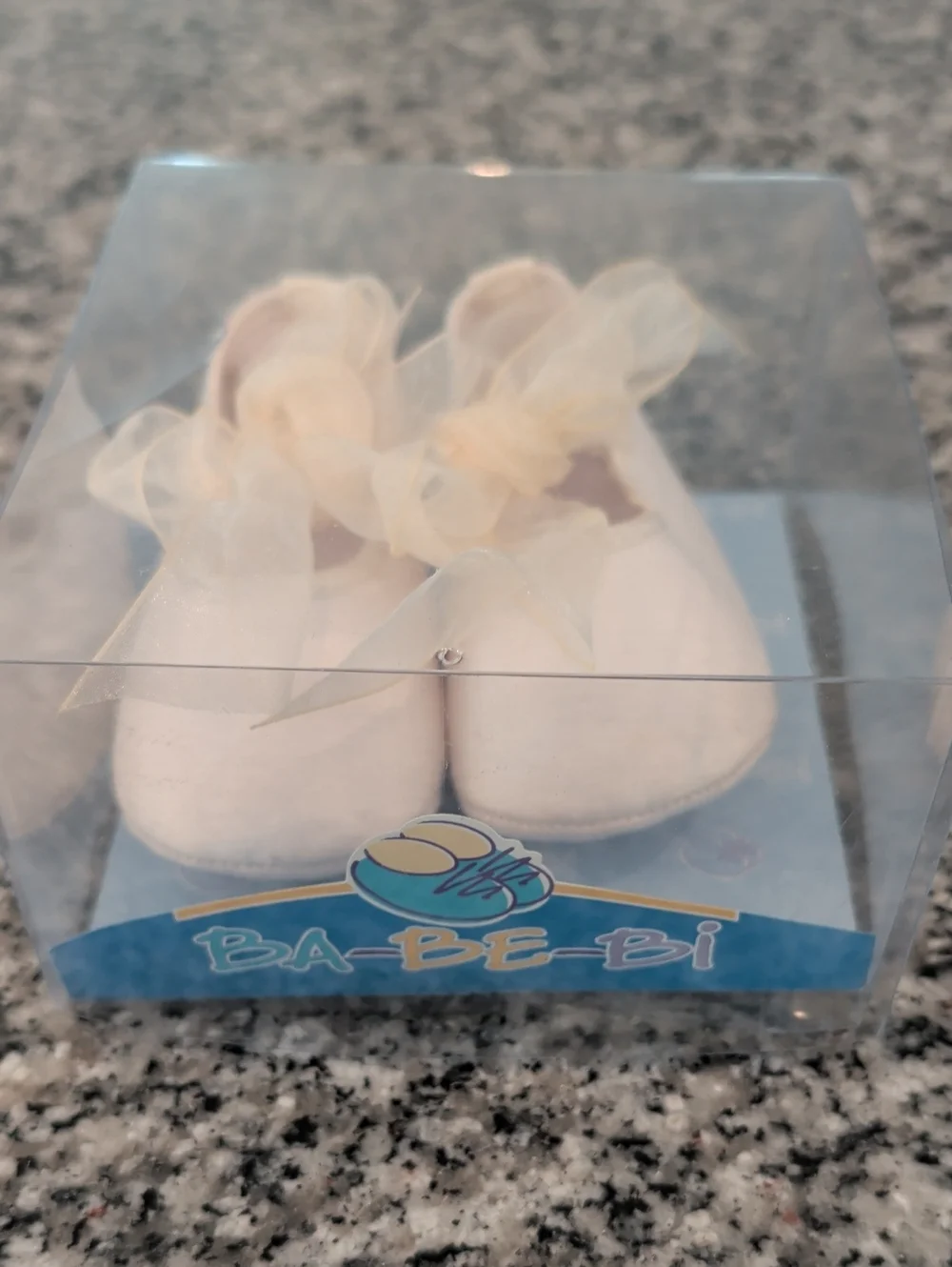 Cream Baby Walker Shoes with Sheer Bow